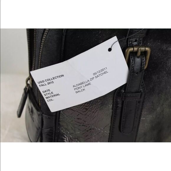 UGG ALDABELLA ZIP IRON CROC EMBOSSED PURSE SATCHEL - Picture 6 of 8